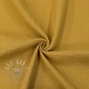 Double gauze/muslin dark ochre ORGANIC