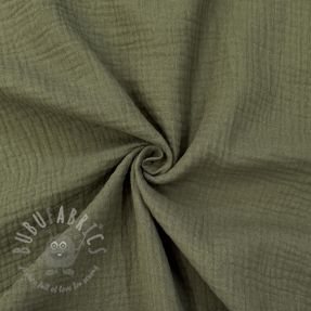Double gauze/muslin dark moss green ORGANIC