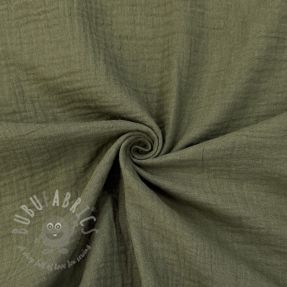 Double gauze/muslin dark moss green
