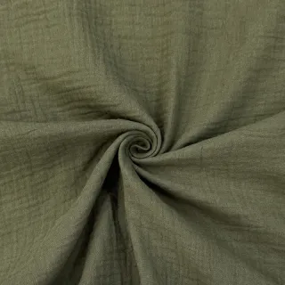 Double gauze/muslin dark moss green