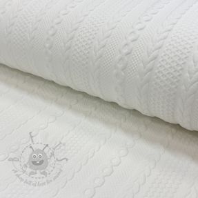 Knitted jacquard Cable white