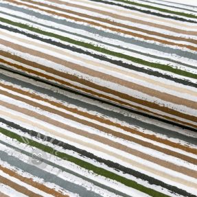 Cotton fabric Small stripes Snoozy old green