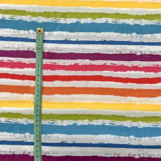 Cotton fabric Big stripes Snoozy multirainbow