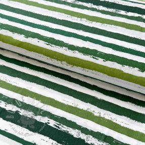 Cotton fabric Big stripes Snoozy camo green