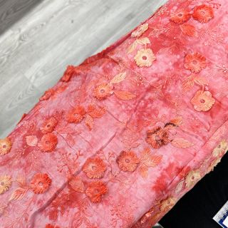 Cotton fabric TIE DYE EMBROIDERY Poppy design K 2nd class