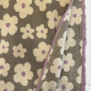 Coat fabric TEDDY JACQUARD Flowers taupe/beige