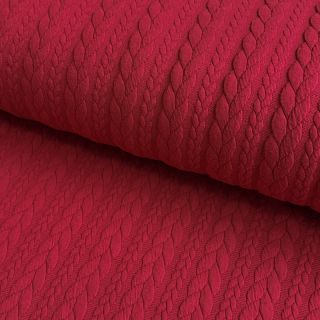 Knitted jacquard Cably dark red