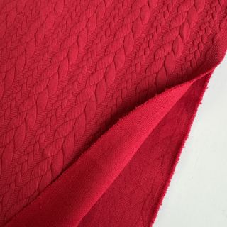 Knitted jacquard Cably dark red