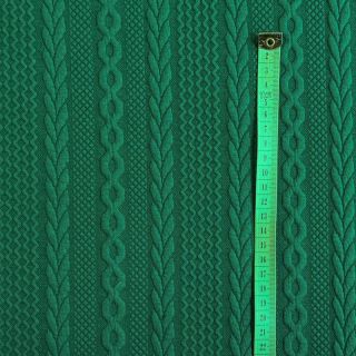 Knitted jacquard Cable forest green