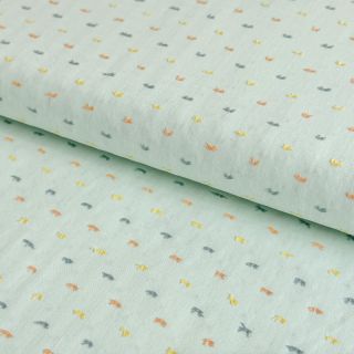 Cotton fabric DOBBY Patch light mint