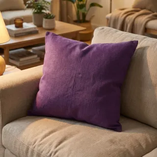 Linen enzyme washed dark purple