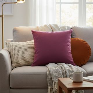 Linen enzyme washed wine red