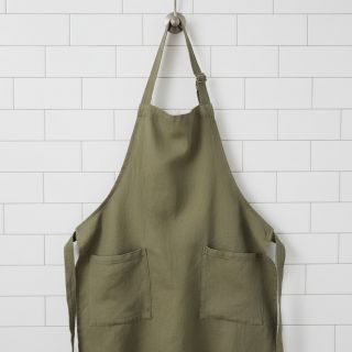 Linen enzyme washed dark moss green