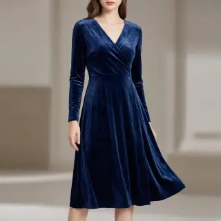 Cosy VELVET STRETCH navy