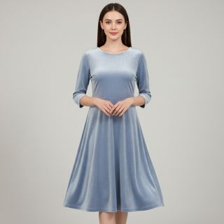 Cosy VELVET STRETCH light blue