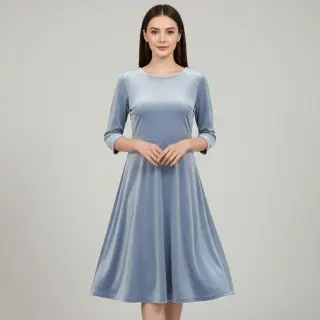 Cosy VELVET STRETCH light blue