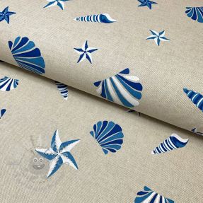 Decoration fabric Linenlook Shell starfish beach