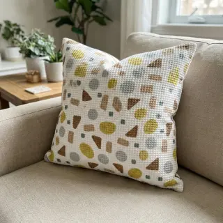 Waffle Shapes yellow digital print