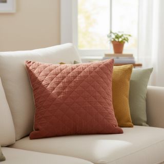 Double gauze/muslin QUILT rouge