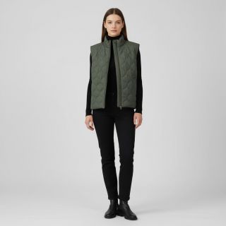 Stepped fabric Round moss green