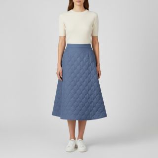 Stepped fabric Round jeans