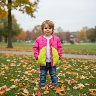 Stepped fabric Graphic square pink lime