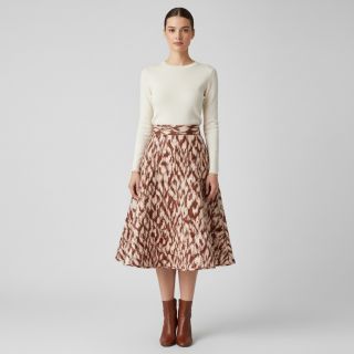 Stepped fabric Blurry Ikat brown