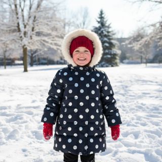 Stepped fabric FOIL Dot navy