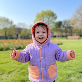 Stepped fabric Graphic square lilac apricot