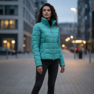 Stepped fabric Graphic square cyan cerise