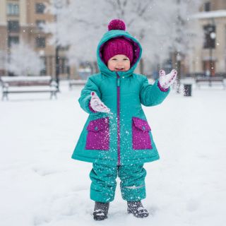 Stepped fabric Graphic square cyan cerise