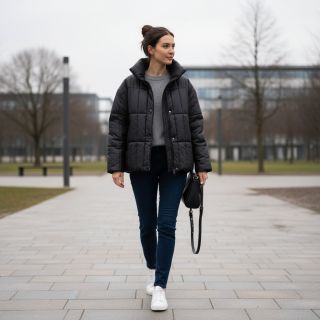 Stepped fabric Classic black