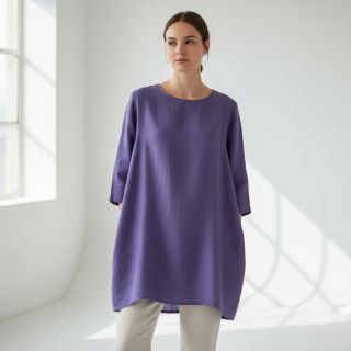 Linen enzyme washed 170 g purple lavender