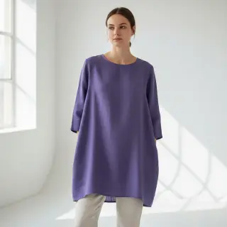 Linen enzyme washed 170 g purple lavender