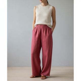 Linen enzyme washed 170 g rose pink
