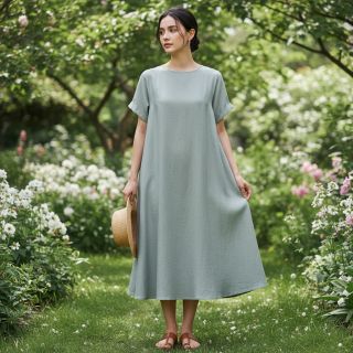 Linen enzyme washed 170 g sage grey