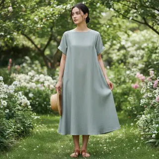 Linen enzyme washed 170 g sage grey