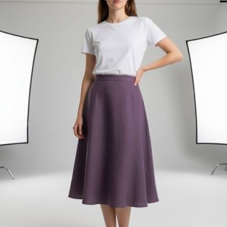 Linen enzyme washed 170 g aubergine