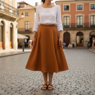 Linen enzyme washed 170 g caramel