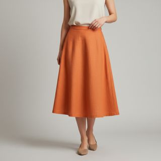 Linen enzyme washed 170 g pumpkin orange