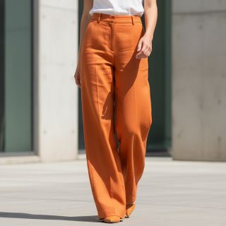 Linen enzyme washed 170 g pumpkin orange