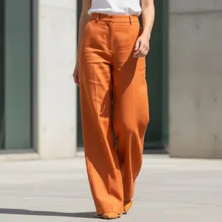 Linen enzyme washed 170 g pumpkin orange
