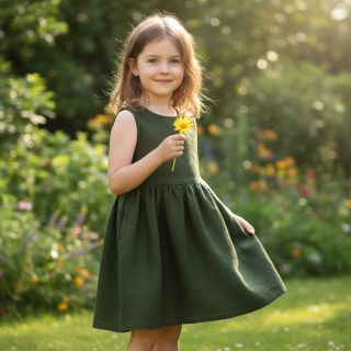 Linen enzyme washed 170 g army green