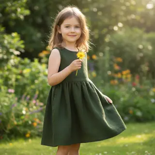 Linen enzyme washed 170 g army green