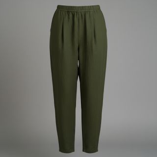 Linen enzyme washed 170 g army green