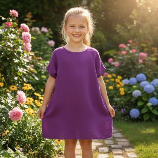 Linen enzyme washed orchid purple