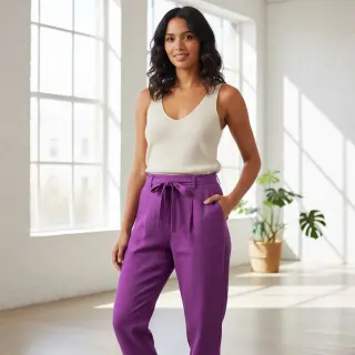 Linen enzyme washed orchid purple