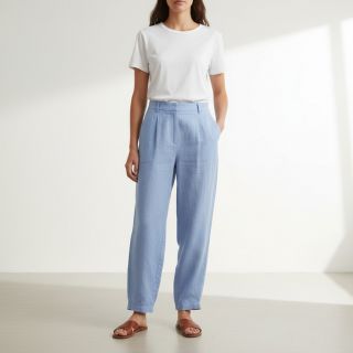 Linen enzyme washed lavender blue