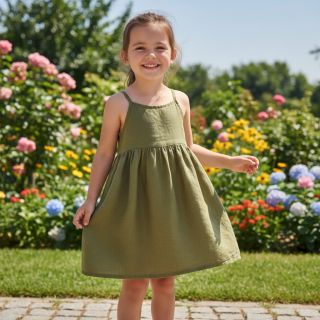 Linen enzyme washed 170 g green