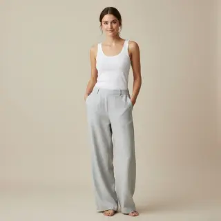 Linen enzyme washed 170 g light blue